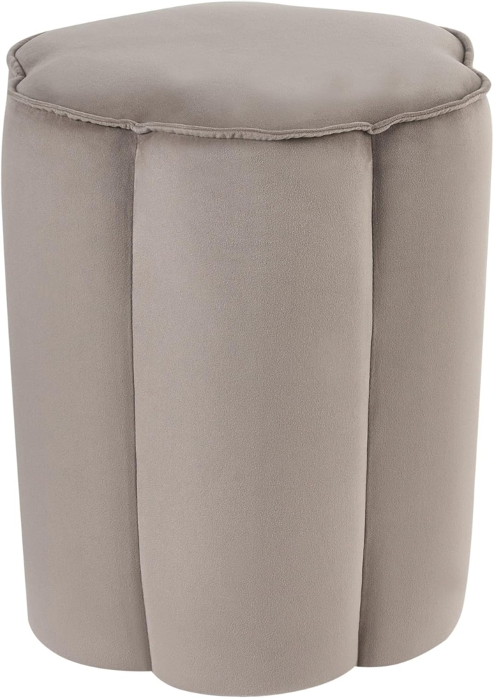 Pouf TAPPEN Samtstoff Taupe 39 cm 39 cm 45 cm Bild 1