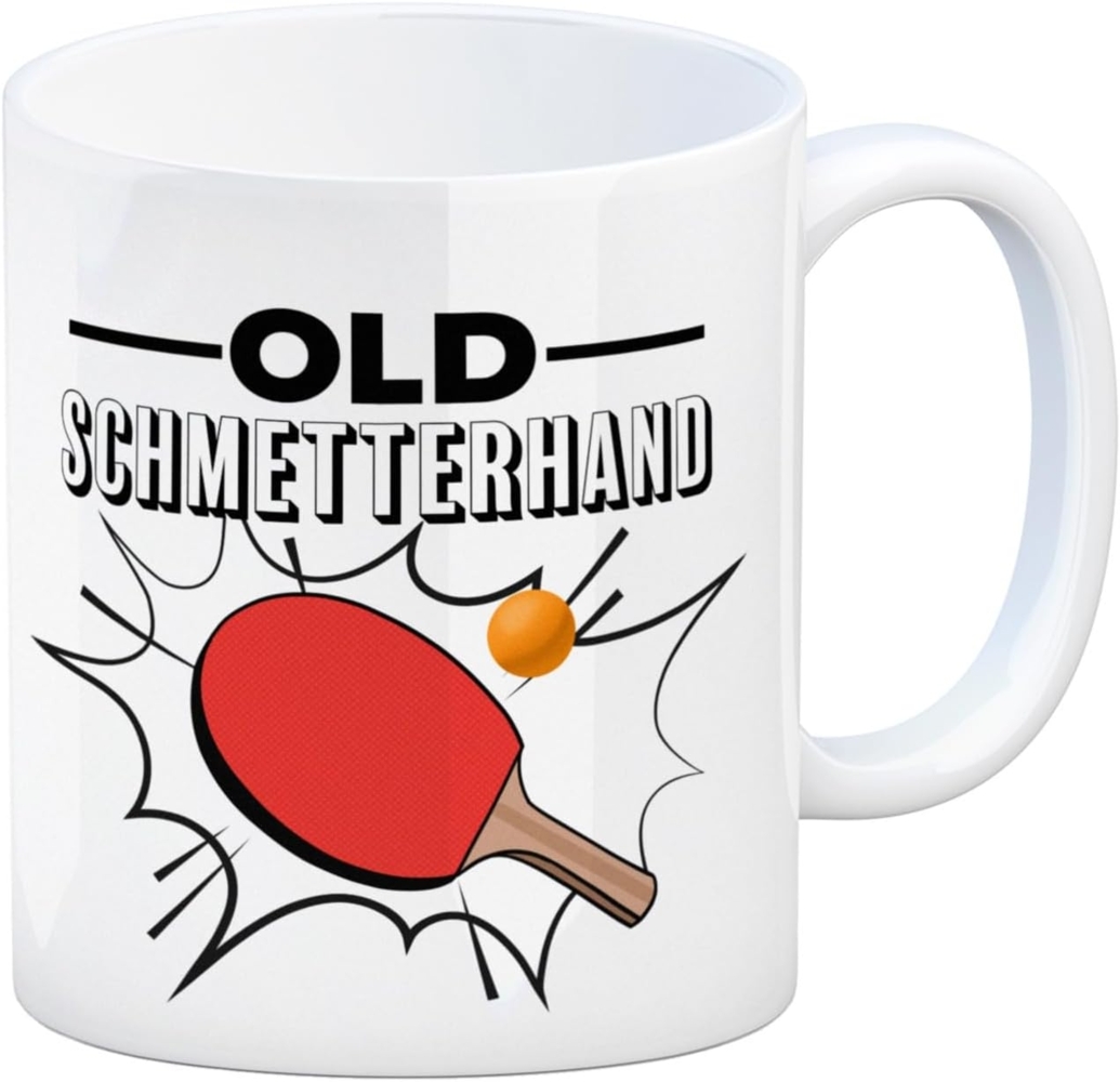 speecheese Tasse Old Schmetterhand Tischtennis Wortspiel Kaffeebecher Bild 1