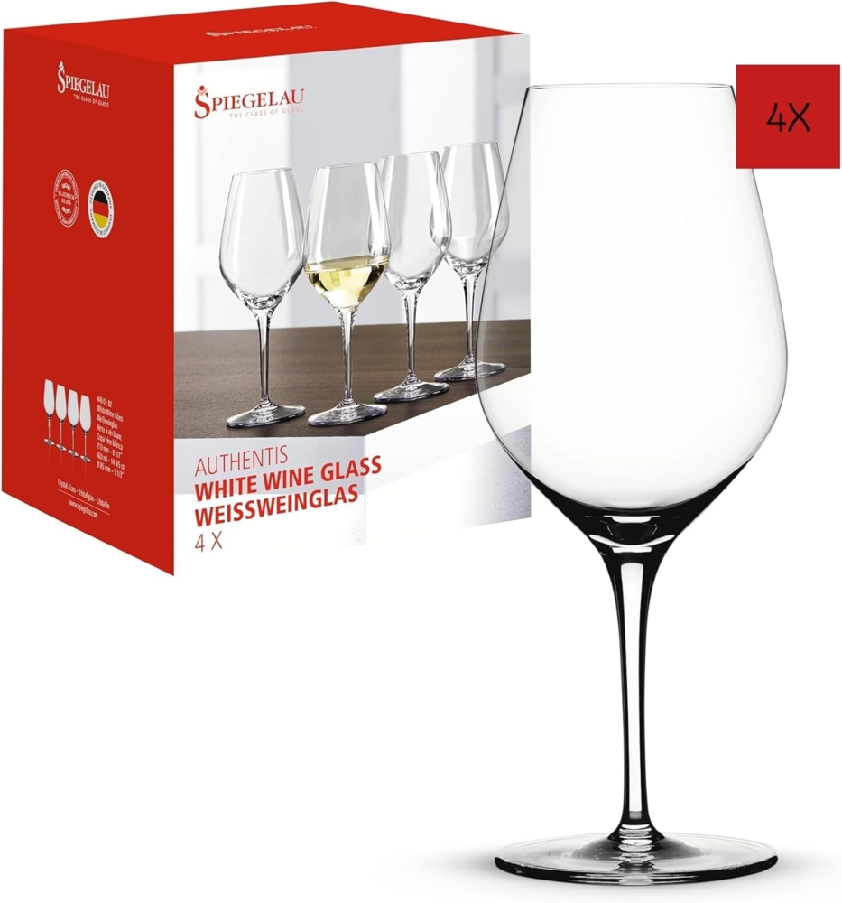 Spiegelau Authentis Weißweinglas, 4er Set, Weinglas, Glas, Kristallglas, 420 ml, 4400182 Bild 1