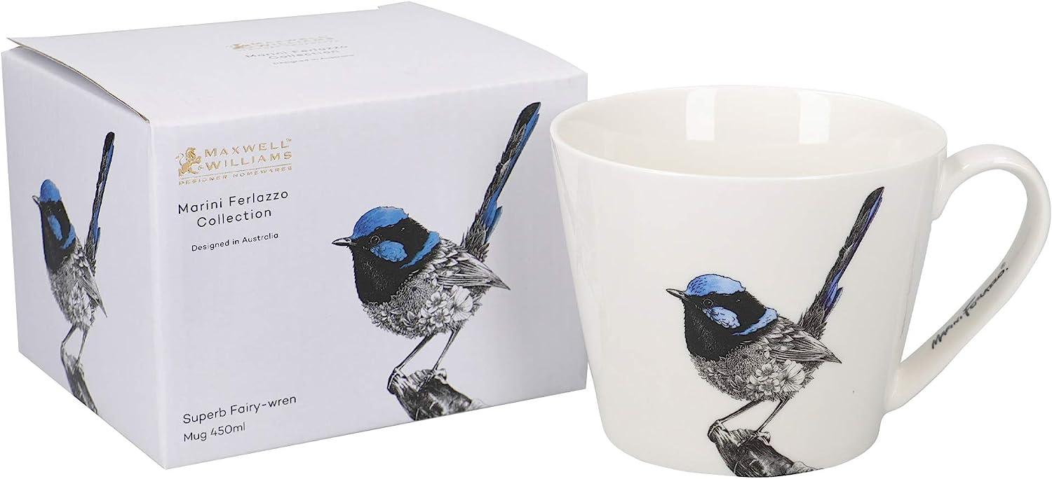 Maxwell & Williams DX0563 Becher 450 ml MARINI FERLAZZO Fairy Wren, Porzellan, in Geschenkbox Bild 1