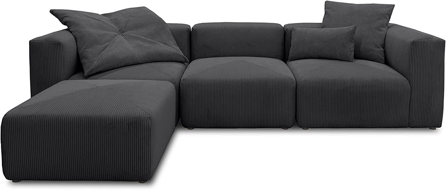 DOMO Collection Malia Ecksofa, Modulsofa in L-Form, bestehend aus 4 Modulen, Sofa, Couch, anthrazit, 301 x 193 cm Bild 1