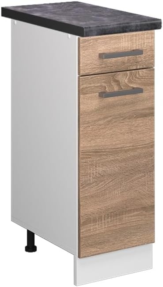 Vicco Küchenunterschrank R-Line, Sonoma/Weiß, 30 cm, AP Anthrazit Bild 1