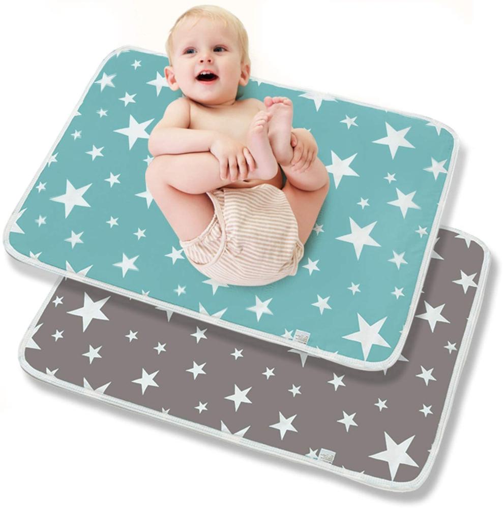 2 Stück Baby Wasserdicht Wickelunterlage für Babys und Kleinkinder Wickelauflage Waschbar Tragbare Faltbar Haustiere Female Elderly Nursing Mat 50x70 cm Bild 1