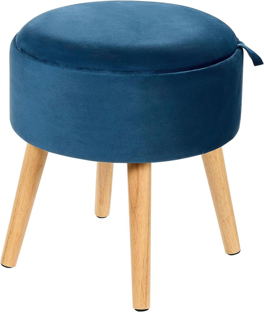 Hocker NEELY Marineblau Samtstoff Bild 1