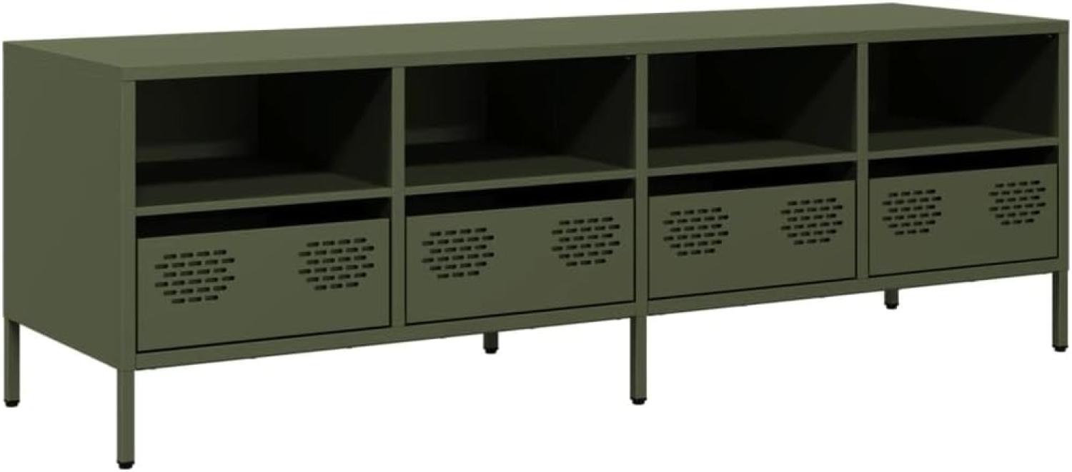 TV-Schrank Olivgrün 135x39x43,5 cm Kaltgewalzter Stahl 851332 Bild 1