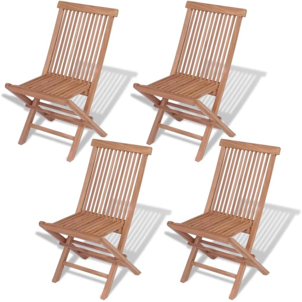 vidaXL Klappbare Gartenstühle 4 Stk. Massivholz Teak 43040 Bild 1