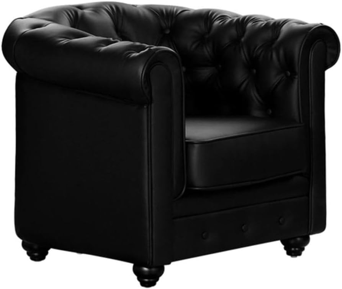 Sessel CHESTERFIELD - Kunstleder - Schwarz Bild 1