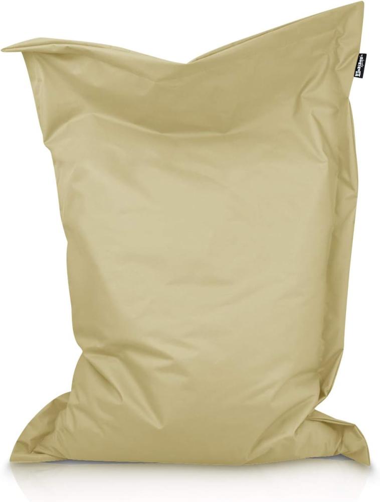 BuBiBag XXL Sitzsack, Outdoor Sitzsäcke für Kinder und Erwachsene, Bodenkissen Beanbag Fatboy wetterfest (Beige 210x130cm) Bild 1