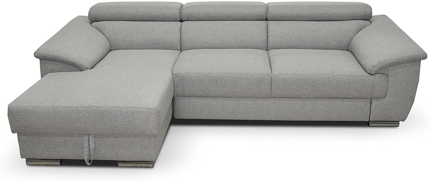 DOMO. collection David Sofa, Ecksofa mit Rückenfunktion, Eckcouch mit Schlaffunktion und Bettkasten (Staufach), 272 x 166 cm Funtkionssofa mit Federkern in grau Bild 1