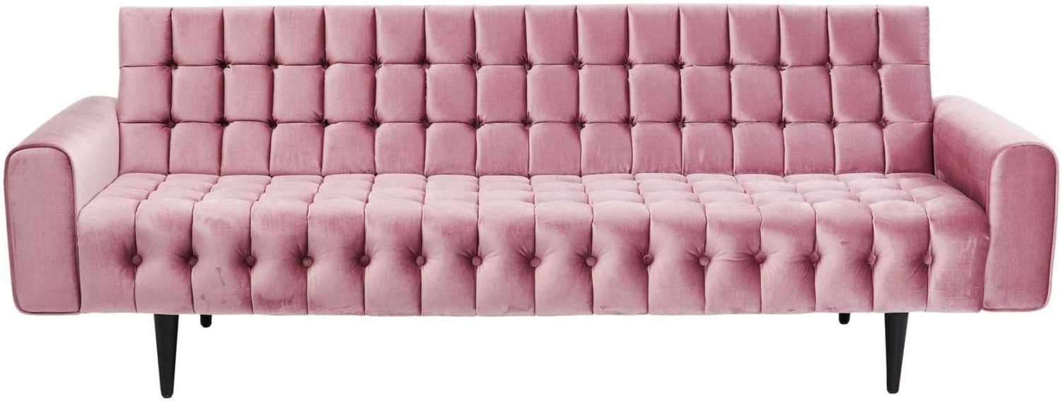 Kare Sofa Milchbar Velvet Rose 3-Sitzer, Samtige Sofabank mit Messingfarbenen Füßen im Vintagelook, Rosa (H/B/T) 83 x 233 x 86 cm Bild 1