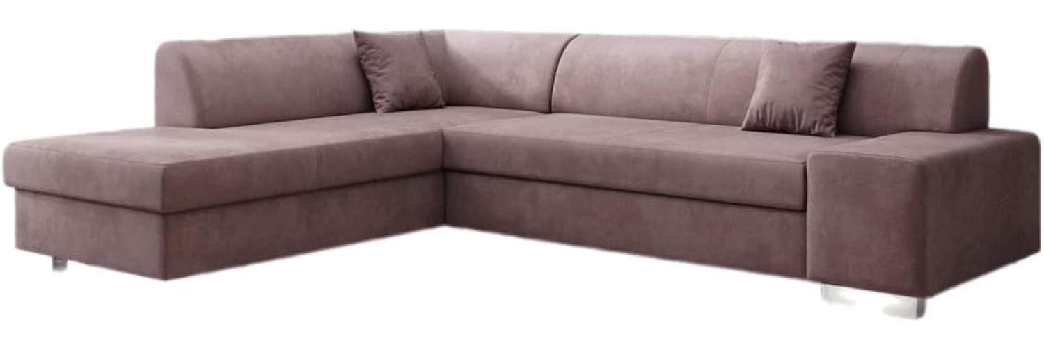 Designer Sofa Pina mit Schlaf- und Klappfunktion Samt Rosé Links Bild 1