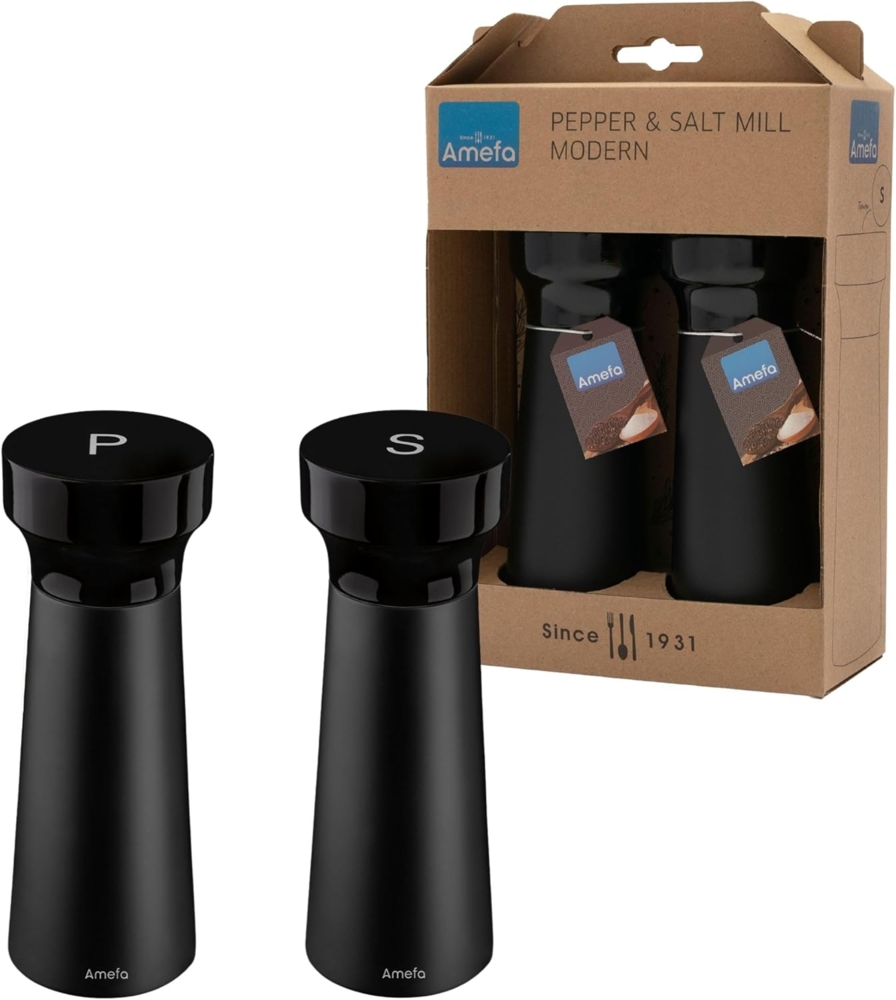 Amefa MODERN WOOD Salz-/Pfeffermühle Set 2-teilig schwarz Bild 1