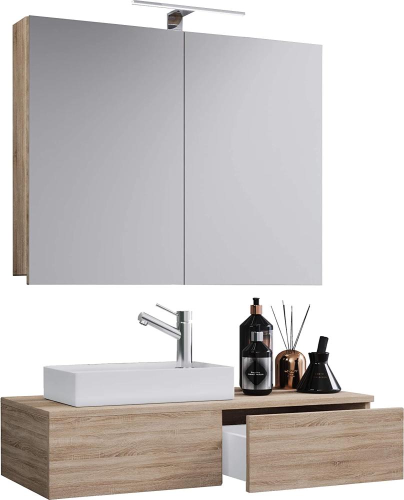 Gudas Bad Möbel Set Waschbecken Unterschrank Wandspiegel Badezimmer Waschtisch Bild 1
