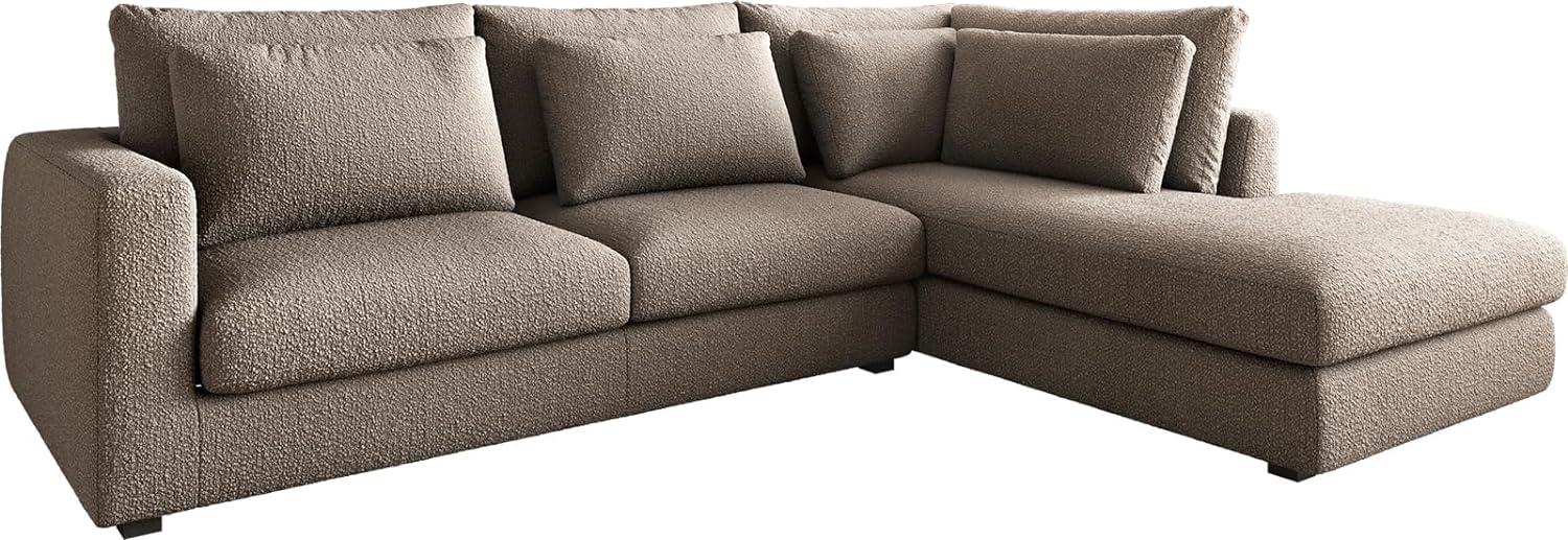 Ecksofa Isla 330x225 cm Bouclé Schlamm Ottomane rechts Bild 1