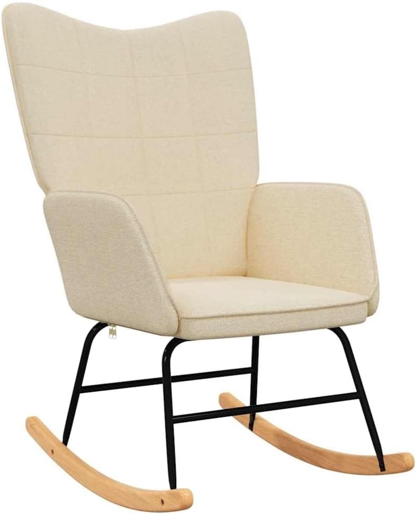 Schaukelstuhl Creme Stoff [328009] Bild 1
