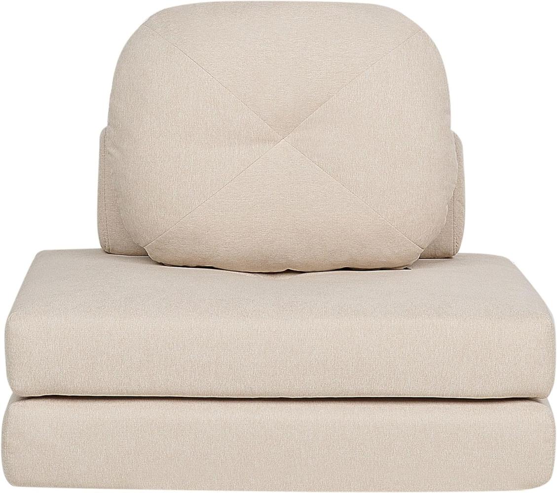 Beliani OLDEN 1-Sitzer Bodensofa mit Schlaffunktion, Beige, Stoff Bild 1