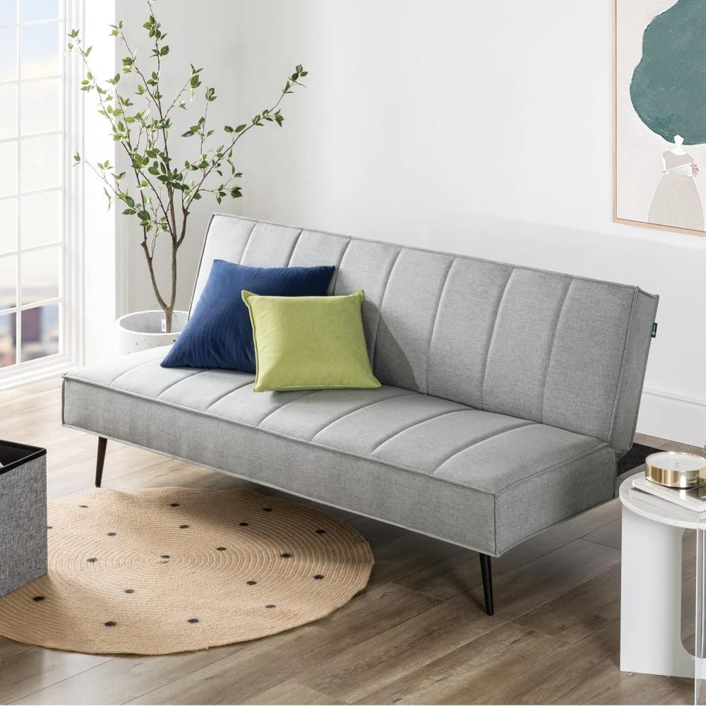 Zinus Quinn Schlafsofa 96 x 168 cm - Klappschlafsofa - Geeignet für Zimmer und kompakte Räume - Lichtgrau Bild 1