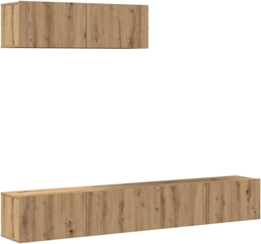 vidaXL 3-tlg. TV-Schrank-Set Wandmontage Artisan-Eiche Holzwerkstoff 3329206 Bild 1