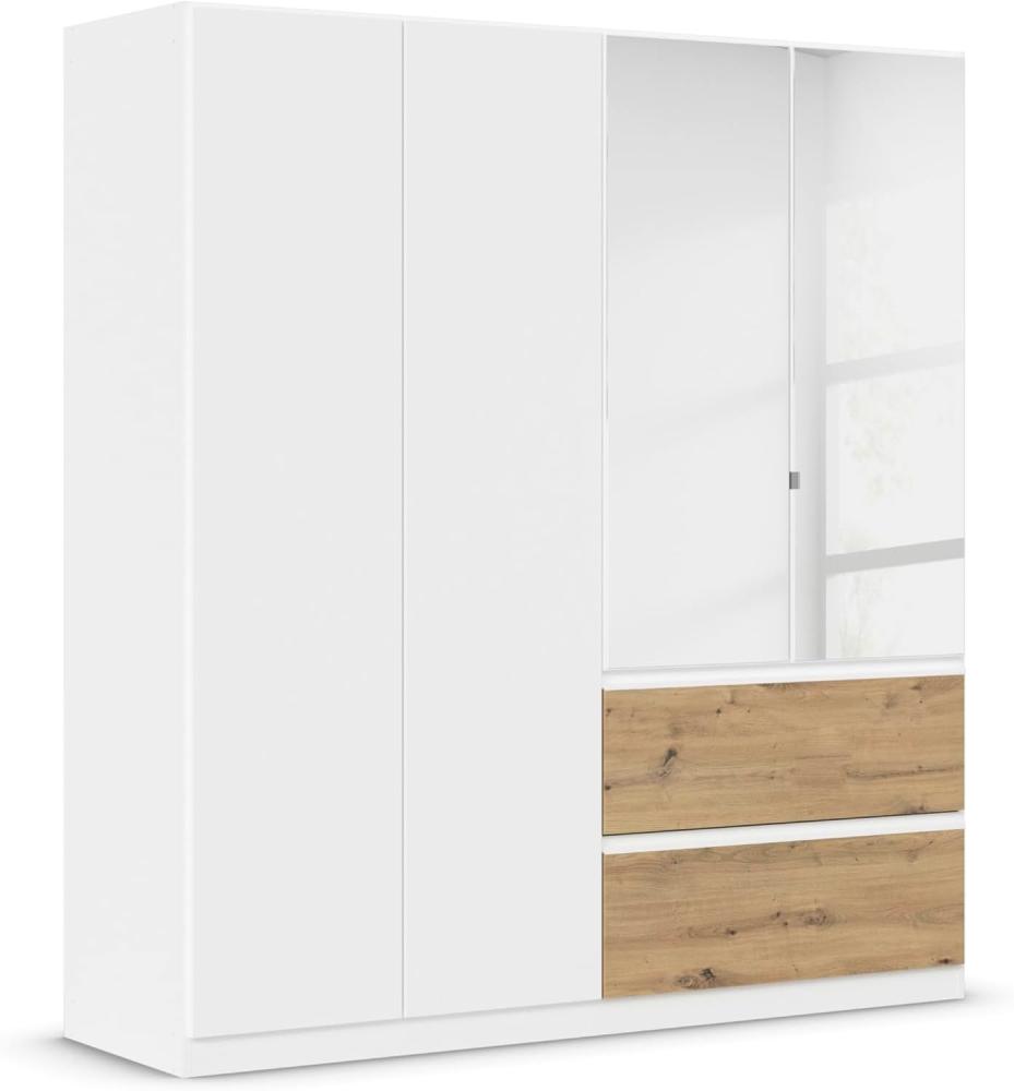 rauch Kleiderschrank, Drehtürenschrank COSTA, 4-türig, 2 Spiegeltüren, 2 Schubkästen, push-to-open, Alpinweiß, 181 x 197 x 54 cm Bild 1