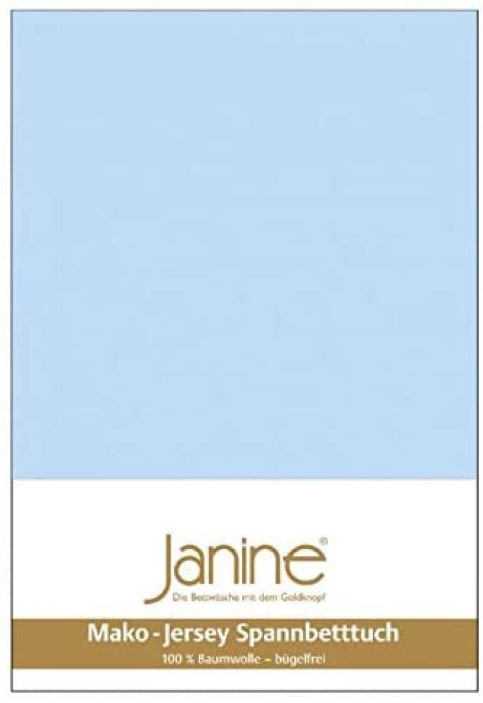 Janine Mako Jersey Spannbetttuch Bettlaken 180 - 200 x 200 cm OVP 5007 12 hellblau Bild 1