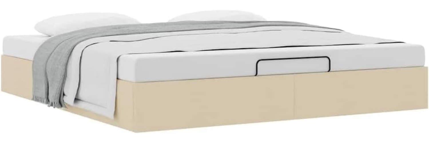 Ottoman-Bett ohne Matratze Creme 160x200 cm Stoff 3310894 Bild 1