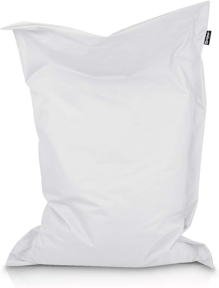 BuBiBag XXL Sitzsack, Outdoor Sitzsäcke für Kinder und Erwachsene, Bodenkissen Beanbag Fatboy wetterfest (Weiß 180x145 cm) Bild 1