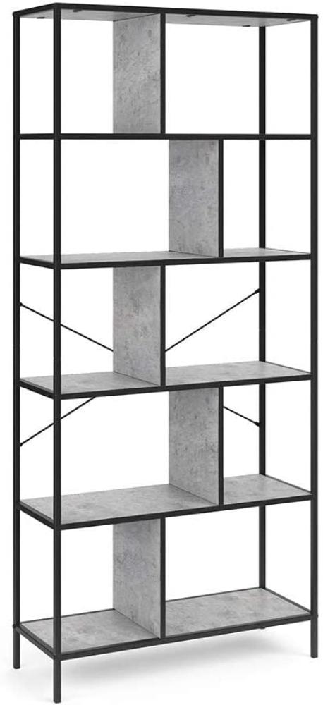 VICCO Loft Bücherregal FYRK Wandregal Standregal Aufbewahrung 180x80x30 Beton Bild 1