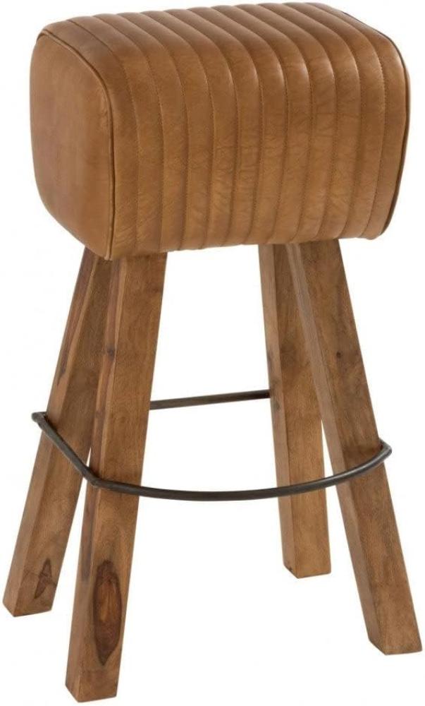 Hocker Gym Leder,Mangobaum Camel,Naturell Bild 1