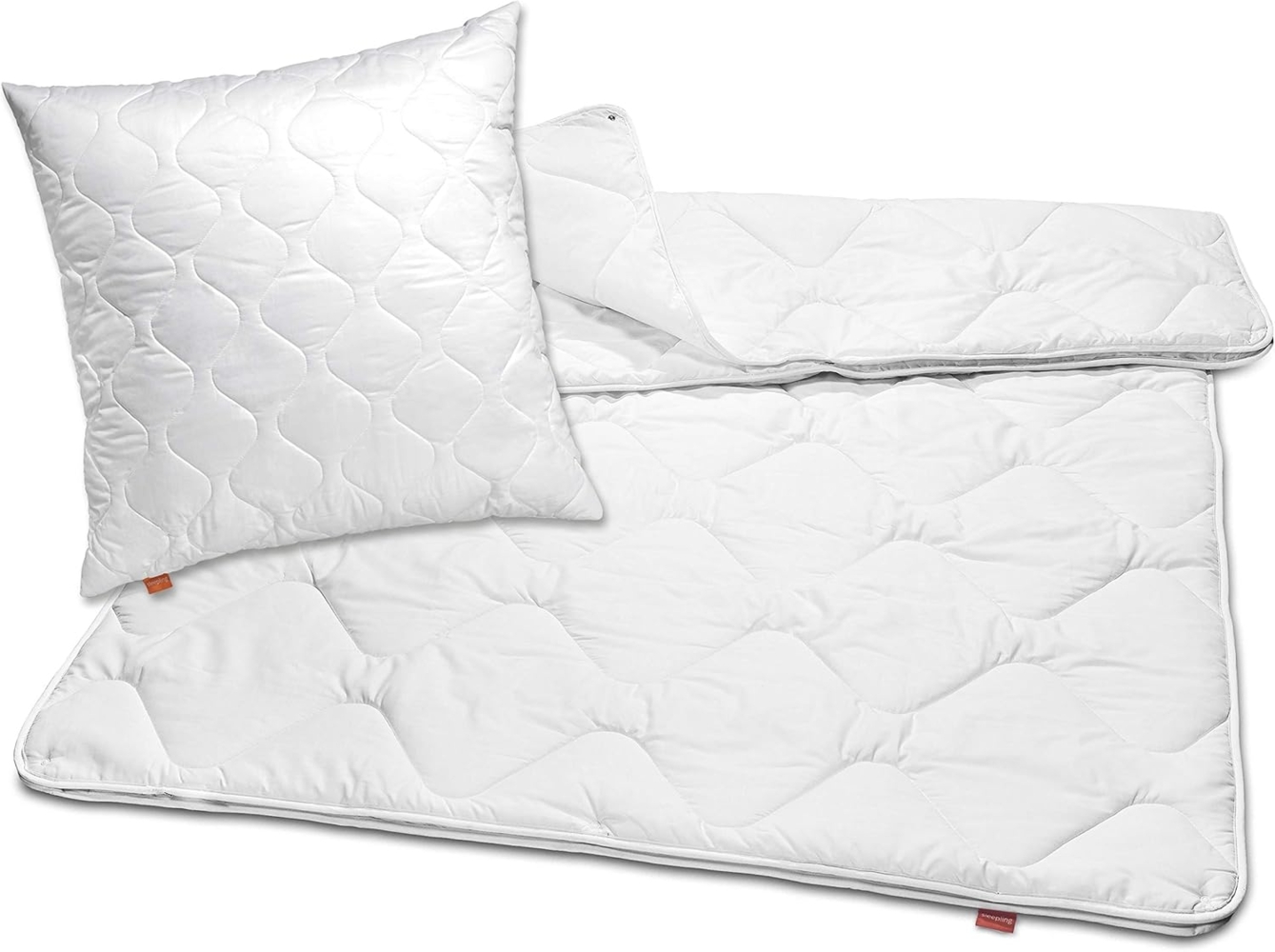 sleepling Bettdecke + Kopfkissen Bettwaren Set, Füllung: 100% Polyester, Bezug: 100% Polyester, Kopfkissen 80 x 80 cm + 4-Jahreszeitendecke 155 x 220 cm, Ökotex 100 Bild 1