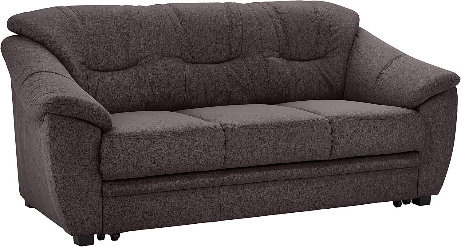 Cavadore 3-Sitzer Sofa Savana / 3er Sofa mit Federkern im klassischen Design / 198 x 90 x 90 / Mikrofaser in Lederoptik Anthrazit Bild 1