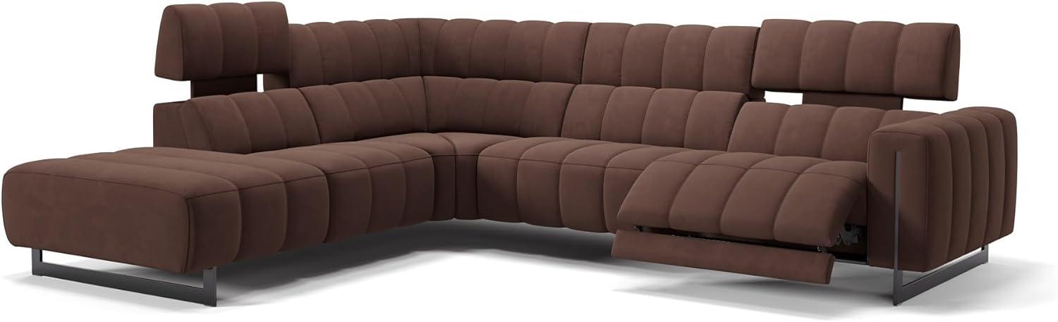 Sofanella Wohnlandschaft Veneto Stoff Ecksofa Couch in Dunkelbraun S: 266 x 241 Breite x 101 Tiefe Bild 1