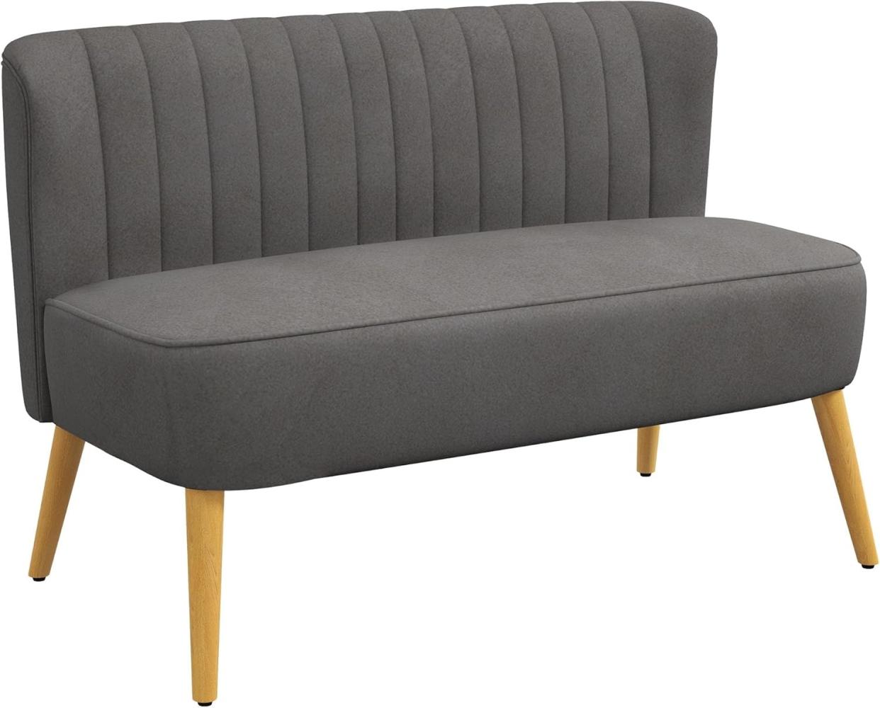 HOMCOM 2-Sitzer Zweisitzer, Loveseat mit Leinenoptik, Doppelsofa mit Holzbeine, 1 Teile Bild 1