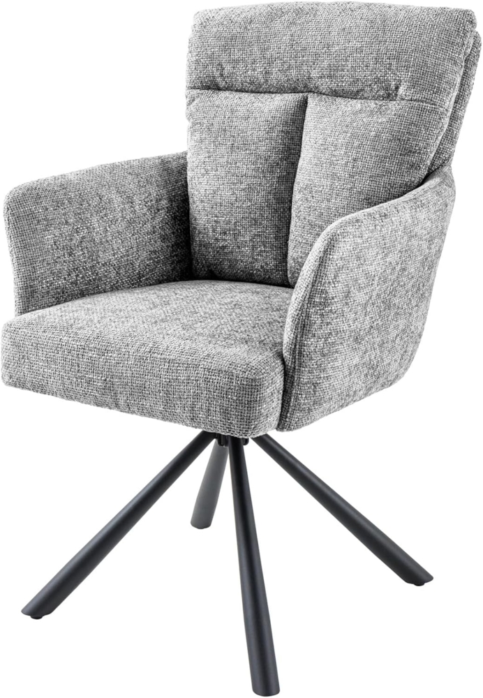 riess-ambiente Polsterstuhl BIG GEORGE grau / schwarz (Einzelartikel, 1 St), Esszimmer · Strukturstoff · 360° drehbar · mit Armlehne · Design Bild 1