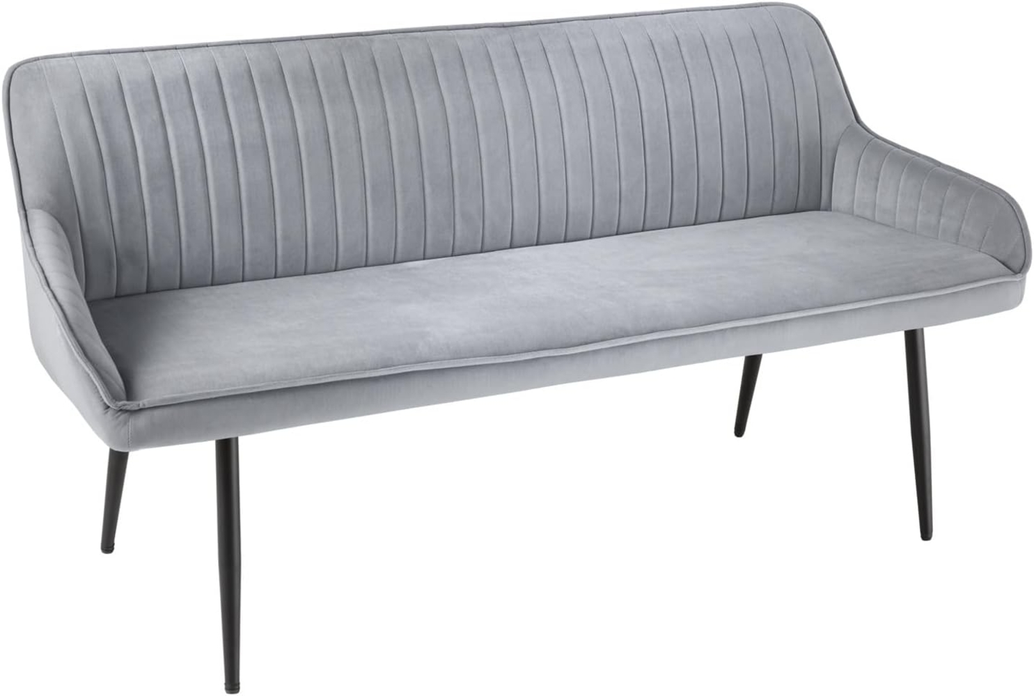 riess-ambiente Sitzbank TURIN 160cm silbergrau / schwarz (Einzelartikel, 1-St), Esszimmer · Samt · Metall · Rückenlehne · Schlafzimmer · Retro Design Bild 1