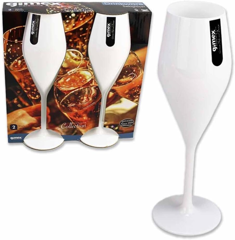 Gimex Champagner Glas Eleganza 2er-Set, Weiß 230 Ml Bild 1