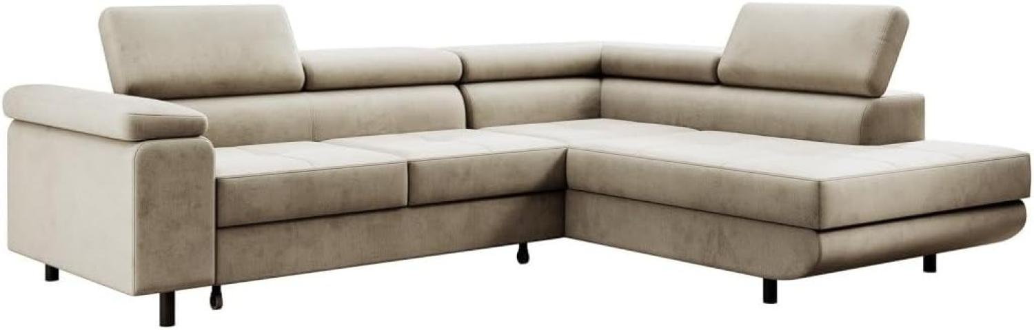 Designer Sofa Costa mit Schlaf und Klappfunktion Beige Rechts Bild 1