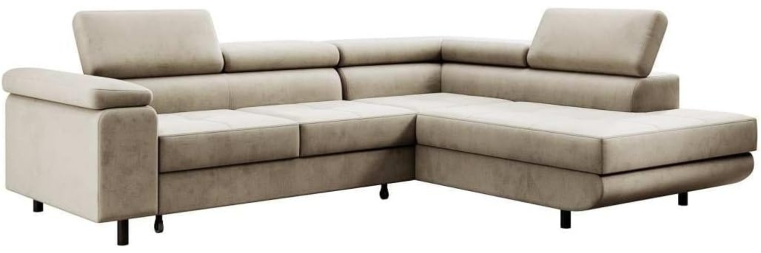 Designer Sofa Costa mit Schlaf und Klappfunktion Beige Rechts Bild 1