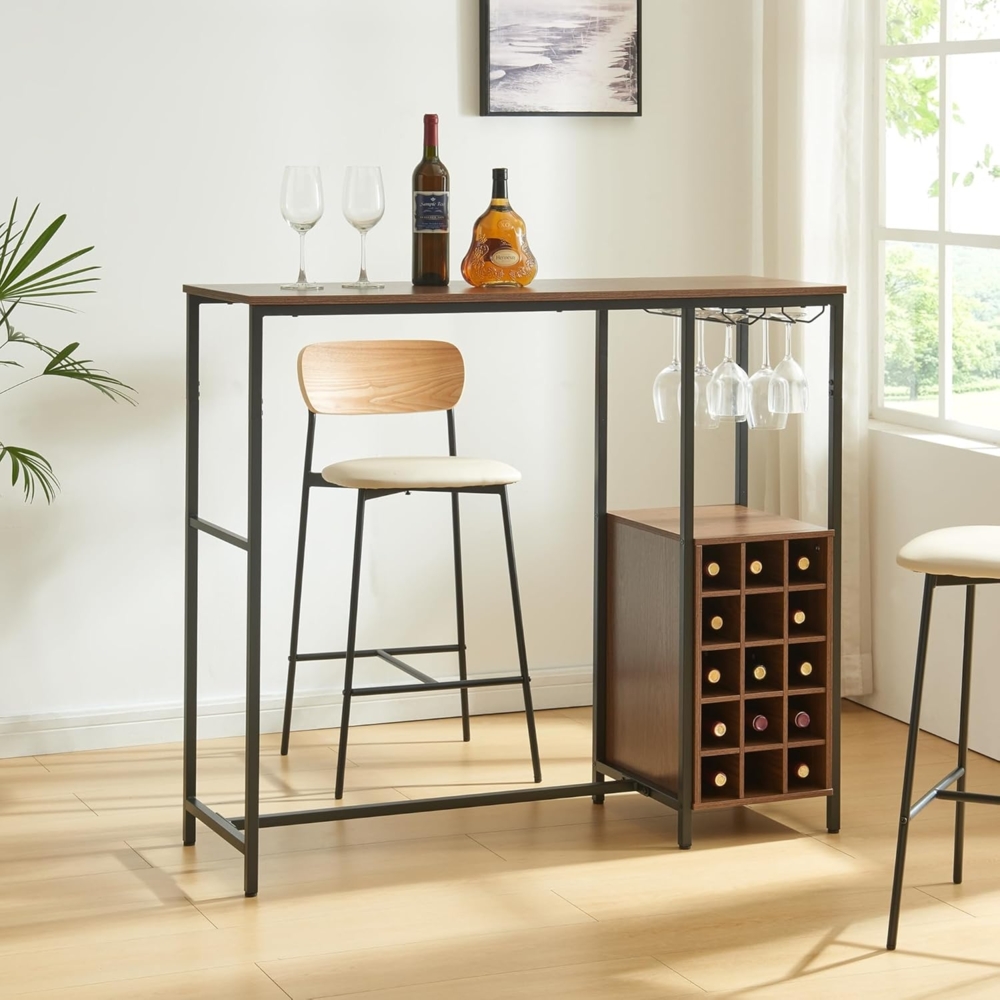 Bartisch Trøndelag 120x40x105 cm mit Weinregal für 15 Flaschen [en. casa] Bild 1