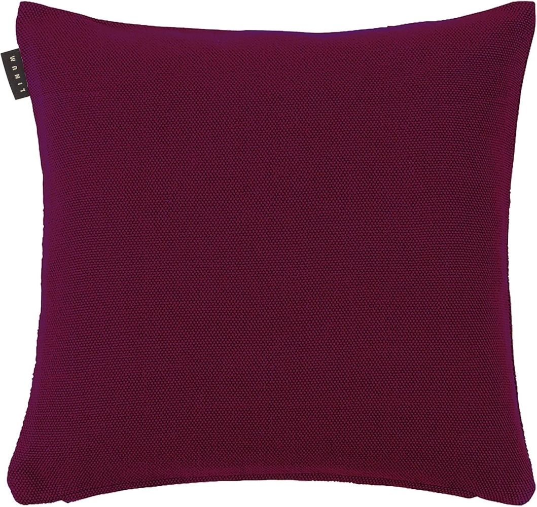 LINUM PEPPER Premium Kissenhülle für Dekokissen 50x50 cm, 100% Baumwolle, Maschinenwaschbar, Burgunderrot Bild 1