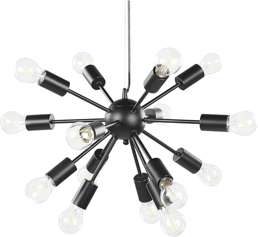 'Balagas' Hängeleuchte Schwarz Eisen 15-flammig Sternförmiger Schirm Sonnen-Optik Moderner Glamouröser Stil Bild 1