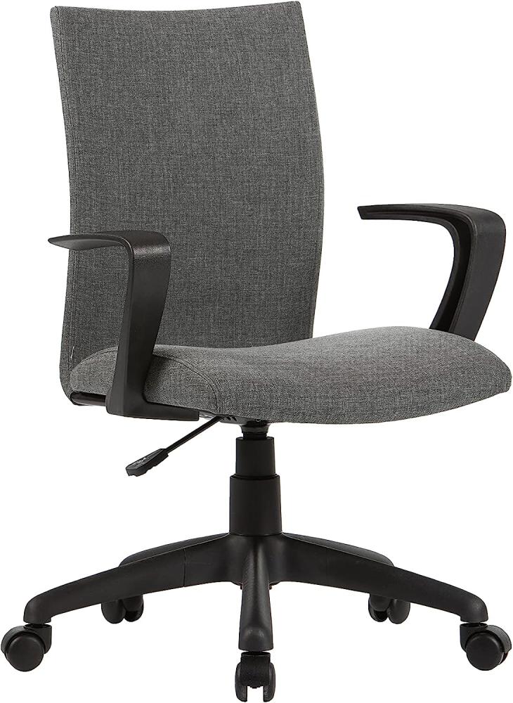 byLIVING Chefsessel SIT / Kunststoff schwarz / Bezug Webstoff grau / Höhenverstellung /gebremste Sicherheitsrollen / B 55, H 86,5- 94, T 58,5 cm Bild 1