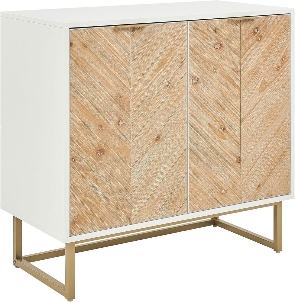 Sideboard heller Holzfarbton weiß 2 Türen ALASKA Bild 1