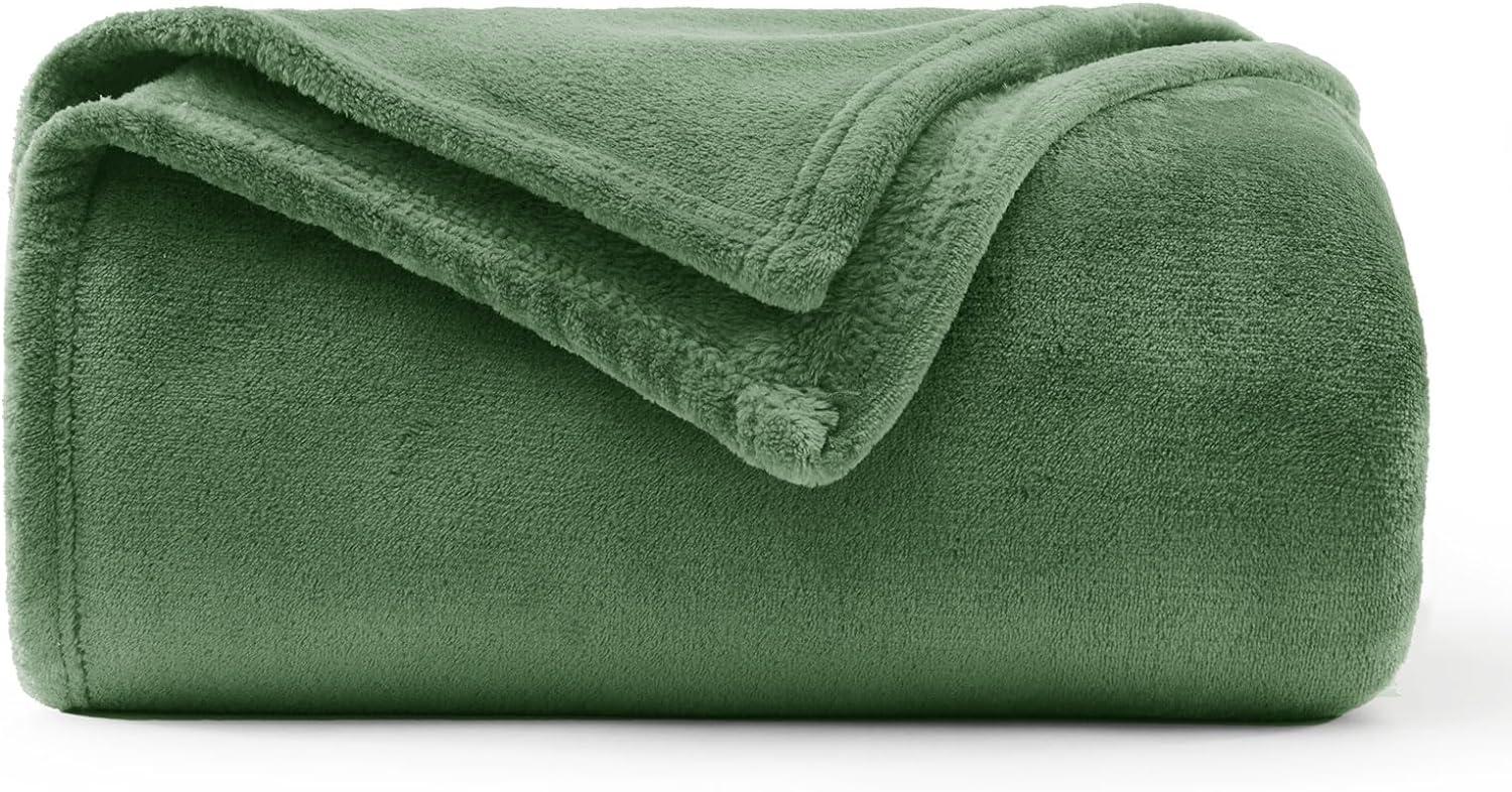 WAVVE Kuscheldecke Flauschig Decke Fleecedecke - Sofadecke Klein Wohndecke Couchdecke, Decke Sofa Weich Grün, Leicht Sofaüberwurf 130x150 cm Bild 1