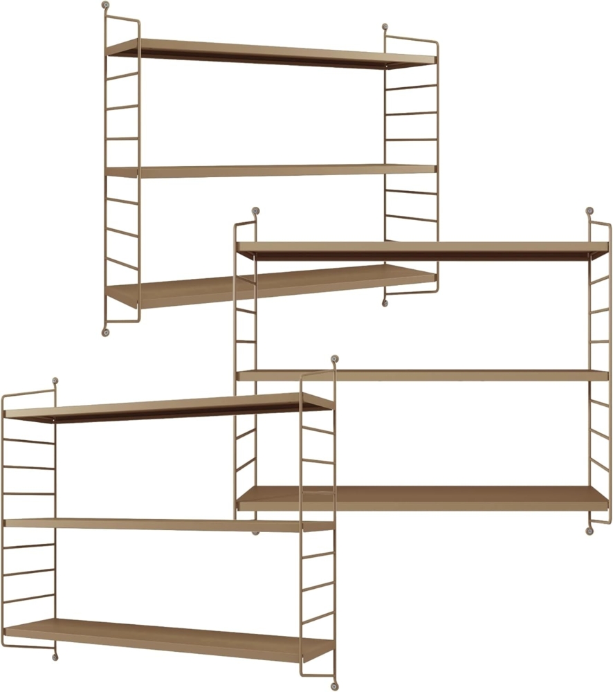 Modulares Wandregal Strängnäs 3er Set Hellbraun [en. casa] Bild 1