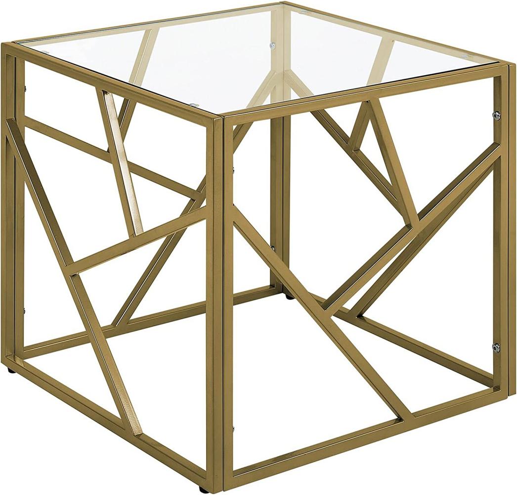 Beistelltisch Glas gold quadratisch 50 x 50 cm ORLAND Bild 1