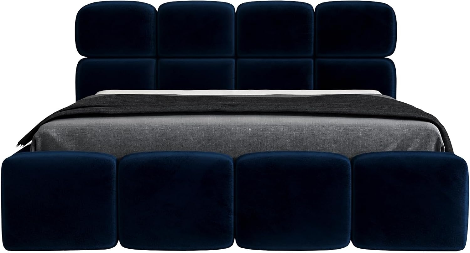 Polsterbett MONAKO 90x200 mit Matratze, Bettkasten und Lattenrost. Farbe: Blau 11 Bild 1