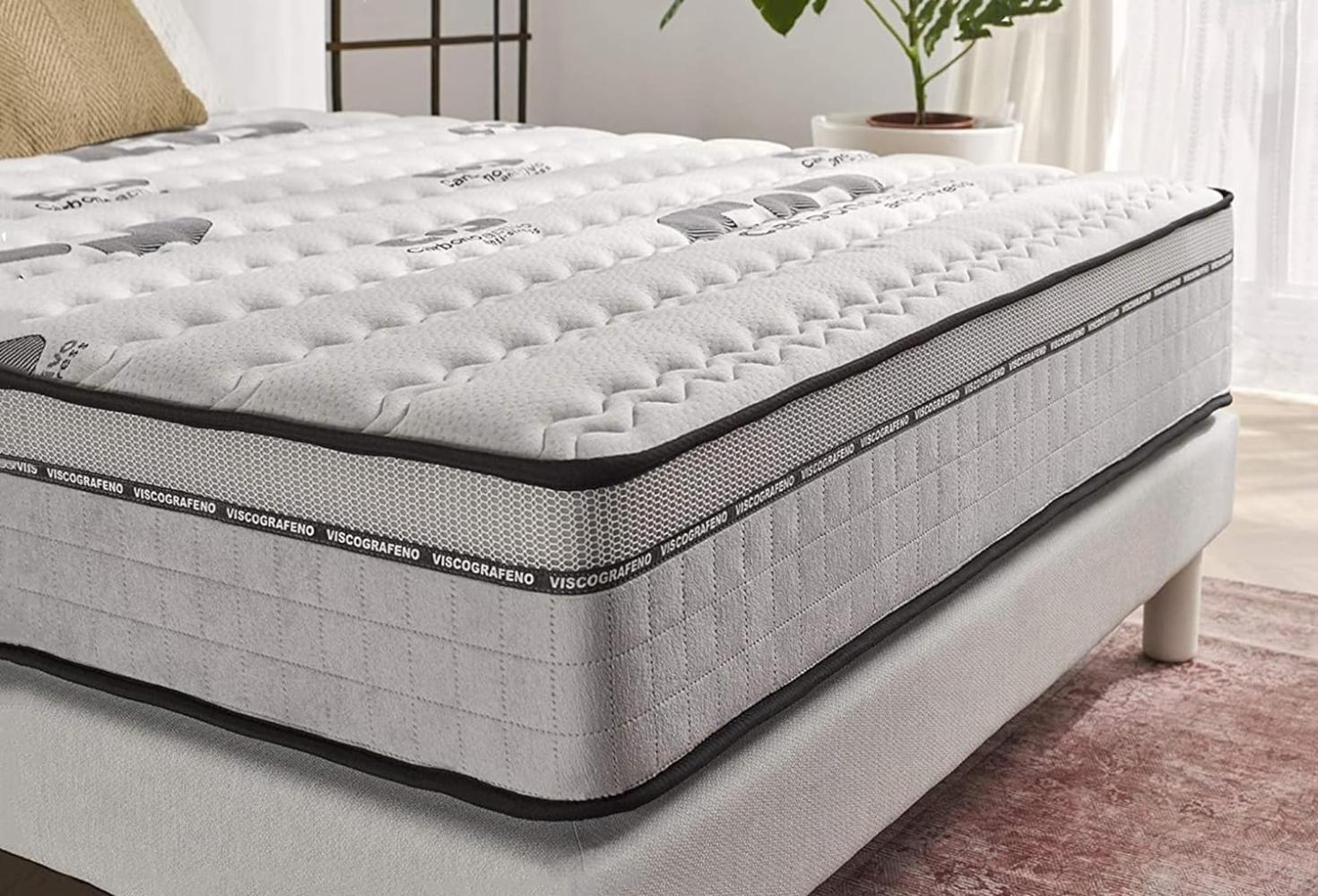 Naturalex | Carbone Plus | Matratze 150x190 cm | Innovativer Komfort Aero Latex HR | Viskoelastisch Multischicht 7 Zonen | Aktiviert Durchblutung Entlastet den Körper | Langlebiger Liegekomfort Bild 1