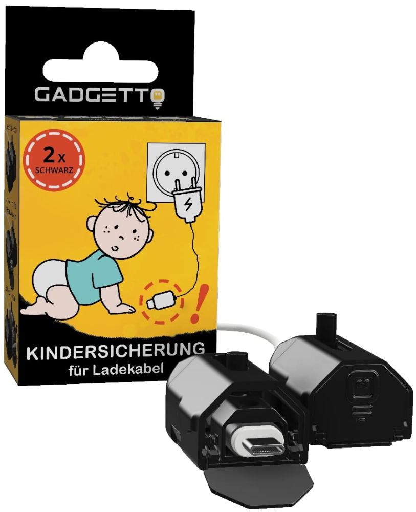 GADGETTO 2x Kindersicherung für Kabel I Kindersicherung Haushalt I Ladekabelsicherung für Babys & Kinder I Schutz vor Feuchtigkeit I Steckerschutz I Schutz Kontakte Bild 1