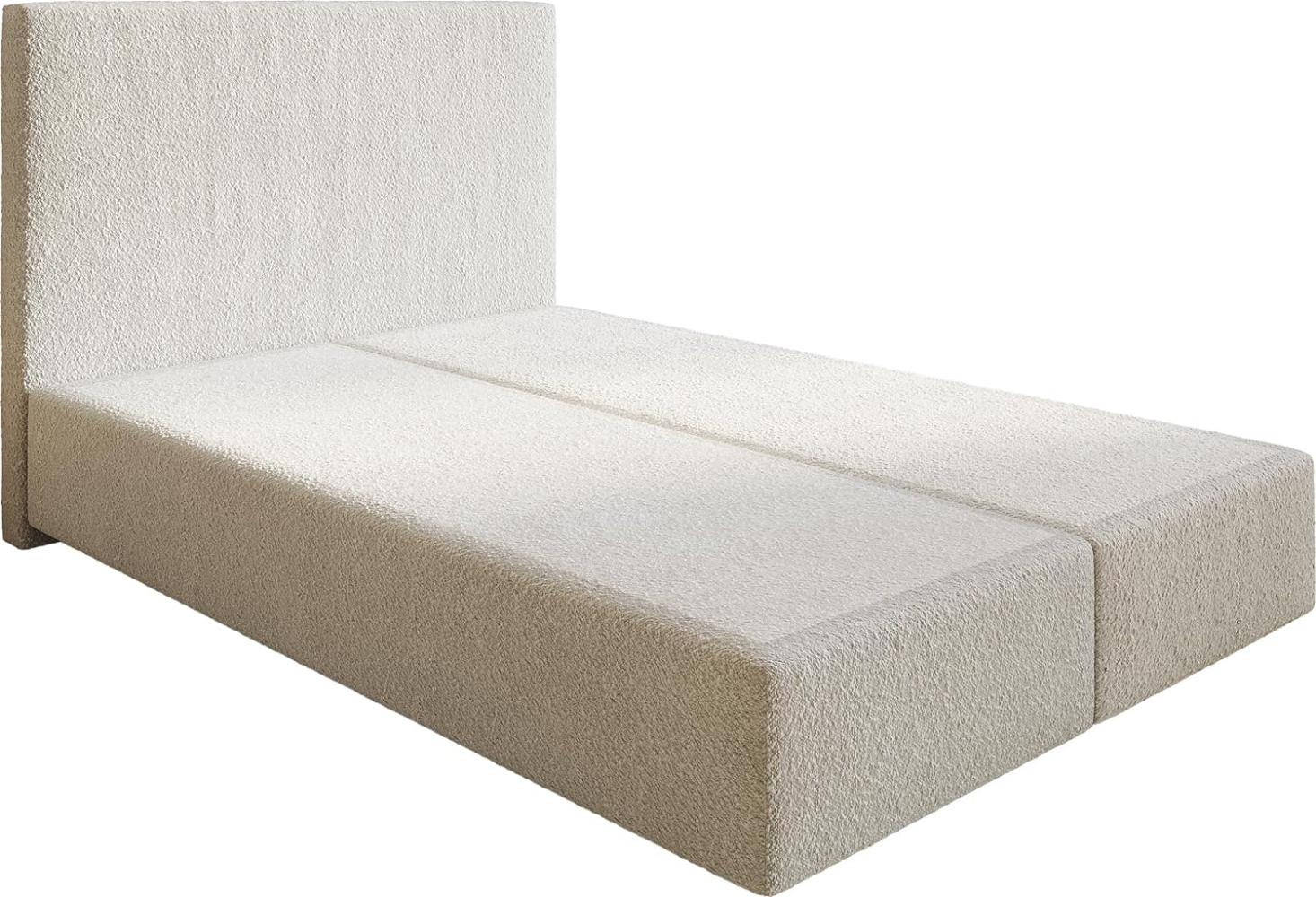 Boxspringgestell Dream-Well 140x200 cm Bouclé Creme-Weiß Bild 1