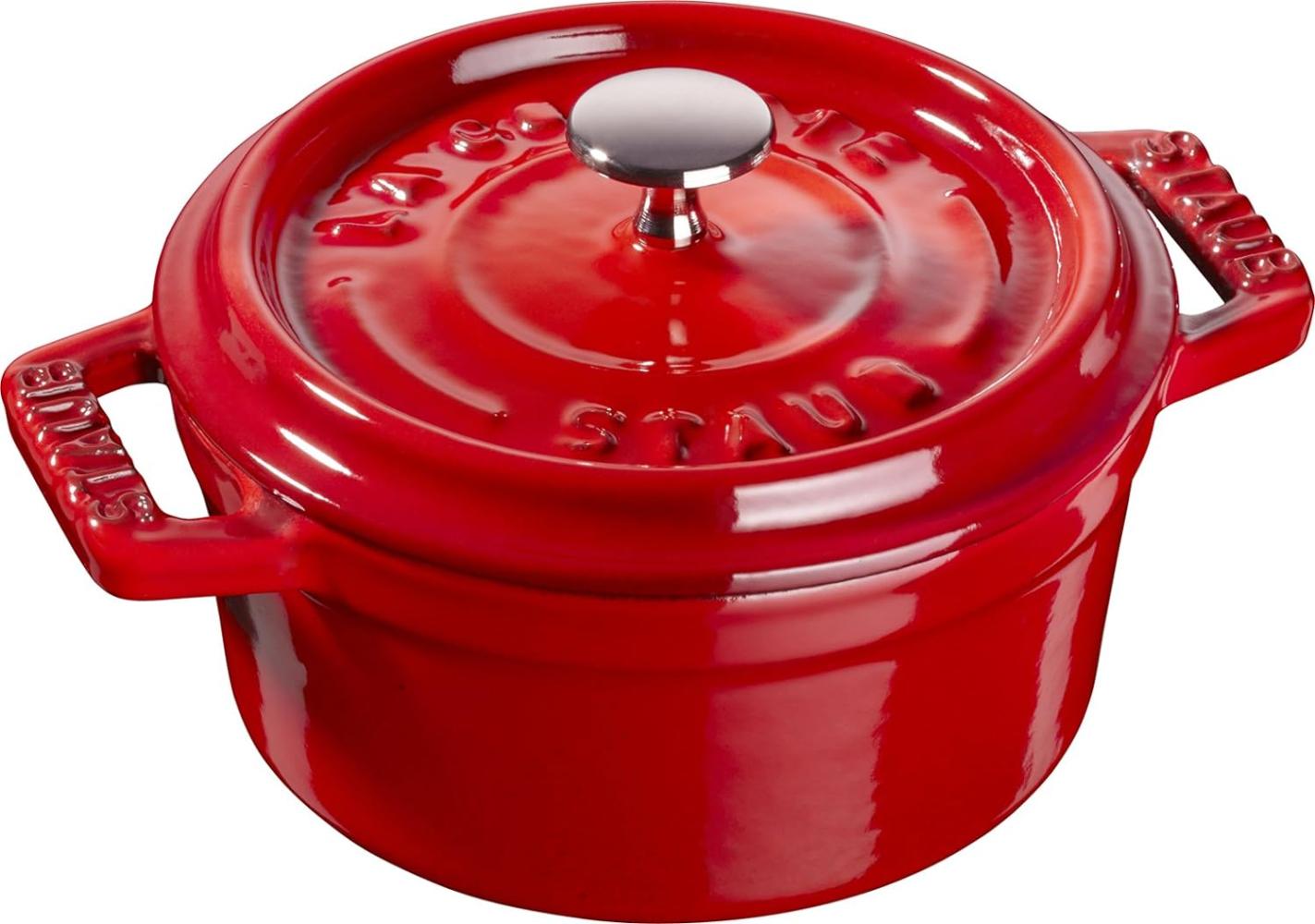 Staub Mini Cocotte 10cm rund Kirsche-rot, Gusseisen Auflaufformen + Bräter Bild 1